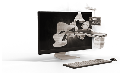 Computer screen with stereotaxis technology hologram